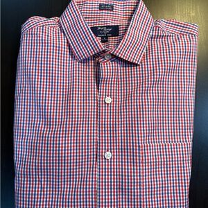 J. Crew Red and Blue Checkered Button Down Shirt Wrinkle Free